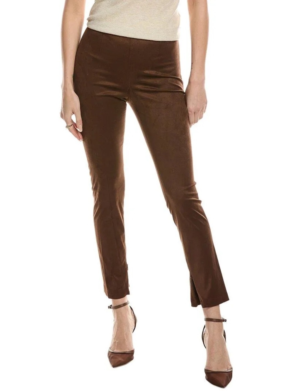BCBG Chocolate Brown Slim Ankle Pull-On Pants